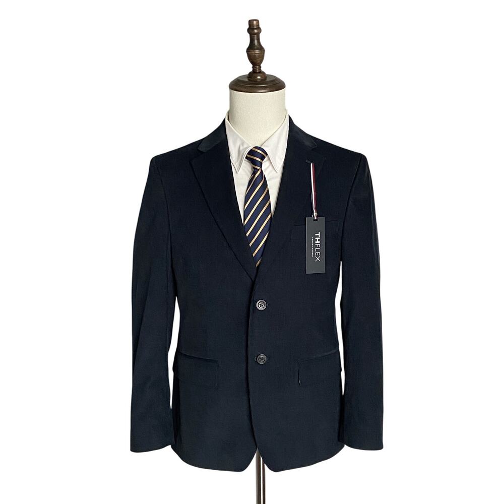 Tommy Hilfiger Men's 38 Short Sport Coat Conrad Navy Blue Corduroy NWOT